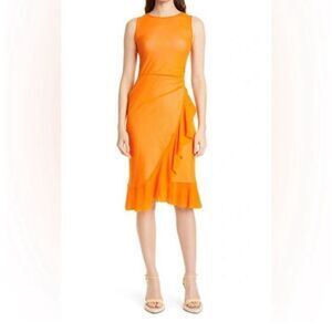 NWT Fuzzi Ruffle Mesh Dress